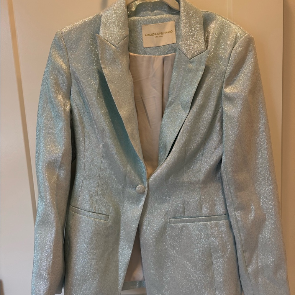 Amanda Uprichard Shimmering Light Blue Blazer